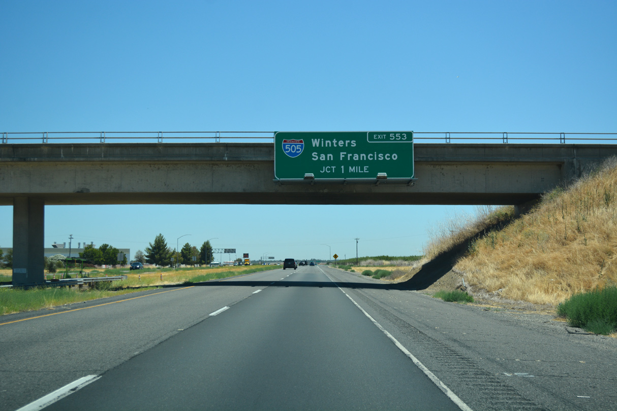 I-5 south at I-505 - Dunnigan, CA