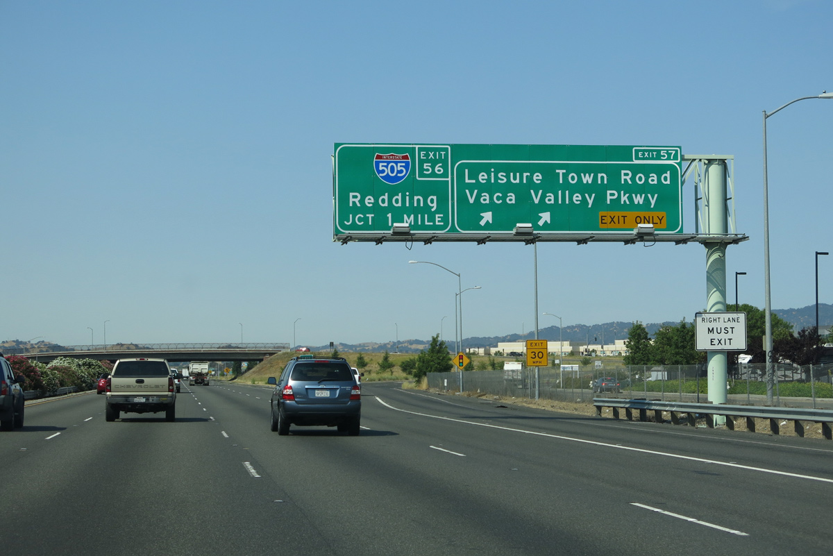 I-80 west at I-505 - Vacaville, CA