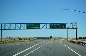 I-5 South at Interstate 505 near Dunnigan, California
