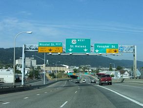 U.S. 30 West on the Industrial Freeway / Former Interstate 505 in Portland, Oregon