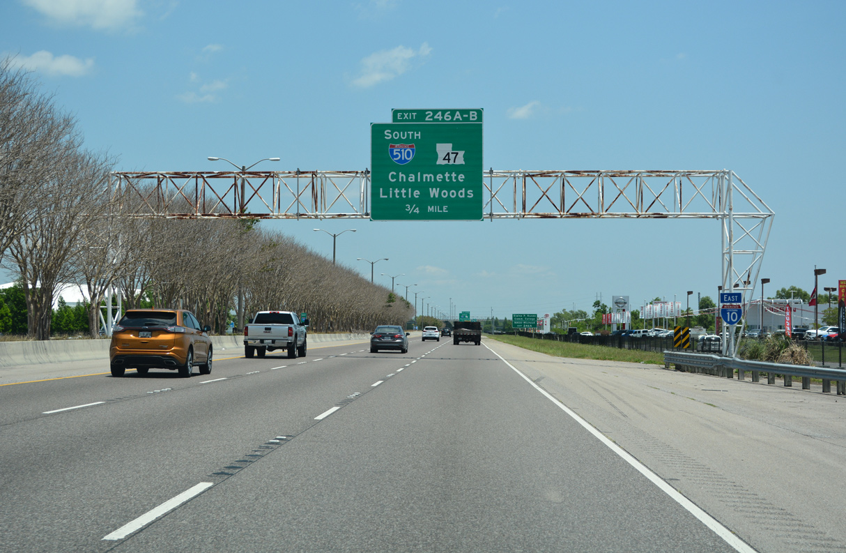 I-10 east at I-510/LA 47 - New Orleans, LA