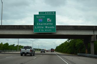 I-10 west at I-510/LA 47 - New Orleans, LA