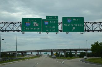 Louisiana Highway 47 South at the beginning of Interstate 510 at Little Woods in New Orleans