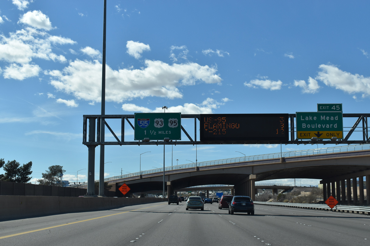 I-15/US 93 south at I-515/US 95 - North Las Vegas, NV