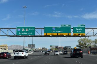 U.S. 95 South at the beginning of Former Interstate 515 in Las Vegas, Nevada