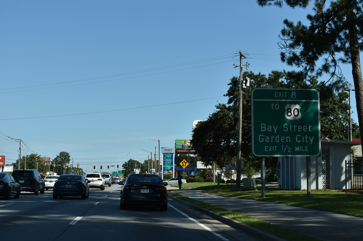 The first exit for I-516 east departs in a half mile.