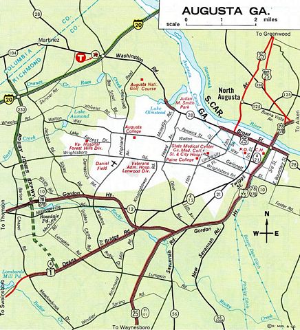 Augusta, GA - 1972 Map