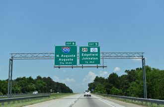 I-20 east at I-520 - North Augusta, SC