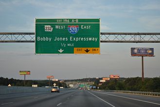 I-20 east at I-520/SR 232 - Augusta, GA - 2012