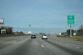 I-520 west at I-20/SR 232 - Augusta, GA