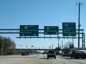 US 17 north at SC 7/I-526 - Charleston