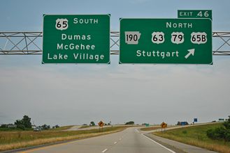 I-530 south at US 65B/AR 190 - Pine Bluff