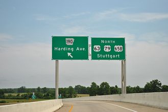 I-530 south at US 65B/AR 190 - Pine Bluff
