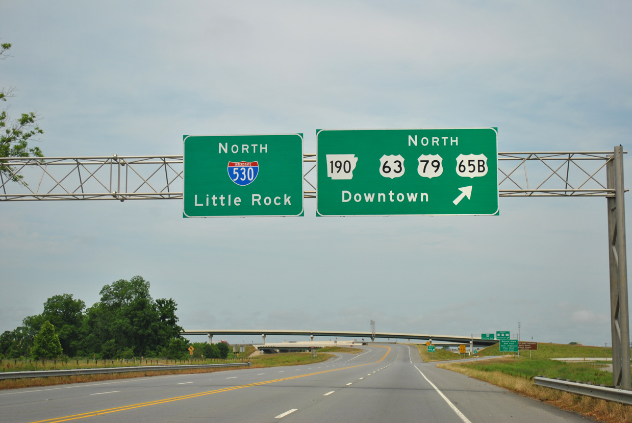 US 65 north at I-530/US 63-65B-79 - Pine Bluff, AR