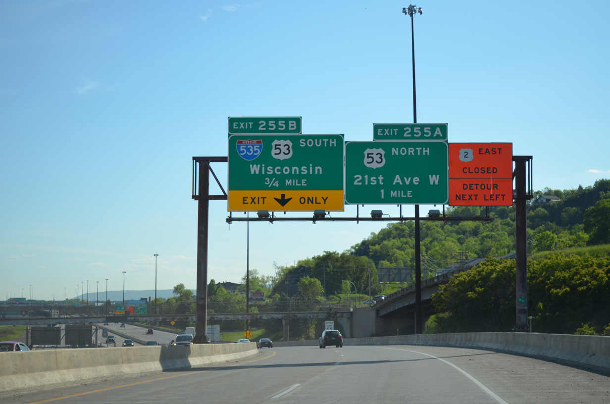 I-35 south at I-535/US 53 - Duluth, MN