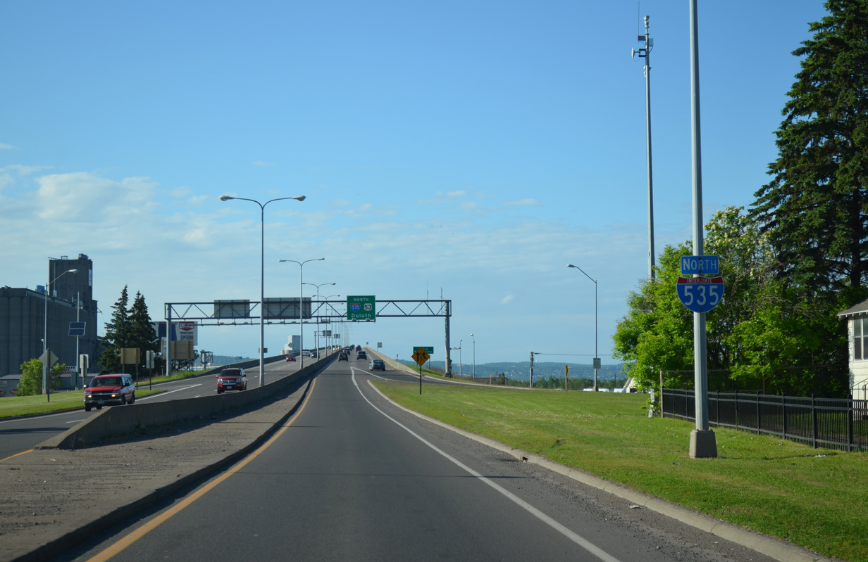 I-535/US 53 north at Blatnik Bridge - Superior, WI