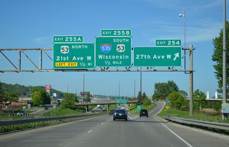 I-35 north at I-535/US 53 - Duluth, MN