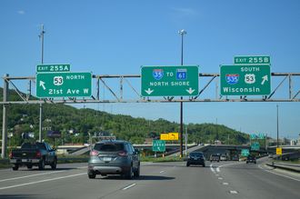 I-35 North at Interstate 535 in Duluth, Minnesota