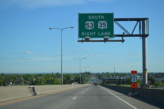 I-535/US 53 south at Wis 35 - Superior