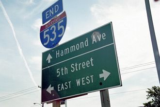 I-535/US 53 south at Hammond Av - 2000