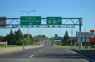 I-535/US 53 south at Wis 35 - Superior