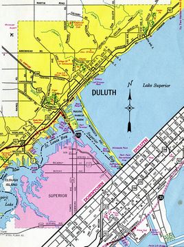 Duluth, MN - 1968 Minnesota Official Highway Map