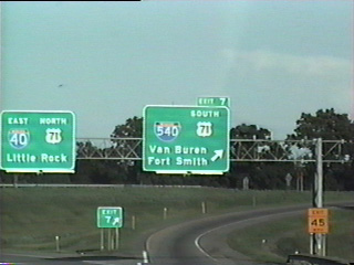 I-40 east at I-540 near Van Buren, Arkansas in 1995