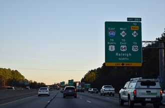 I-40 east ahead of I-540 east to Wake Forest, NC.