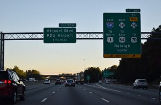 I-40 East at Interstate 540 and North Carolina Route 540 in Durham