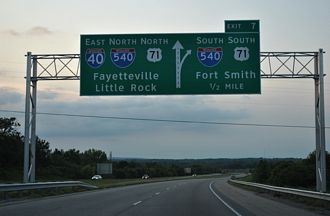 I-40 east at I-540/US 71 - Van Buren, AR