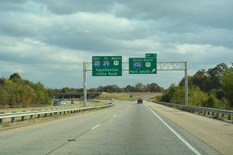 I-40 east at Interstate 540 in Van Buren, Arkansas