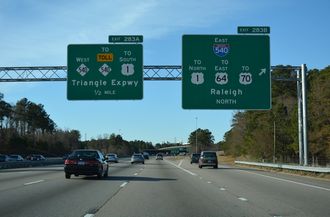 I-40 west at I-540 (Northern Wake Expwy) east in 2016