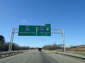 I-40/US 71 west at I-540 - Van Buren, AR
