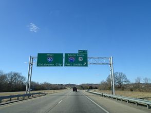 I-40/US 71 west at I-540 - Van Buren, AR