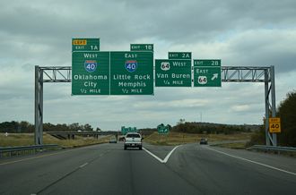 I-540/US 71 north at I-40 - Van Buren, AR