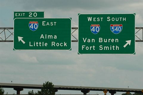 I-540 south at I-40 - Alma, AR