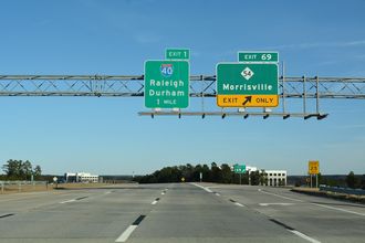NC 540 east at I-40/540 - Morrisville