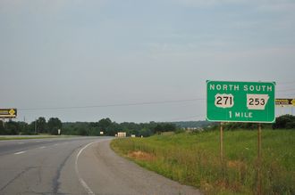 US 271 north at I-540 - Pocola, OK