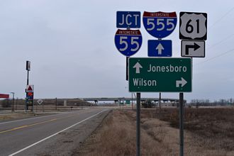 AR 77 north at I-555/US 61 - Turrell