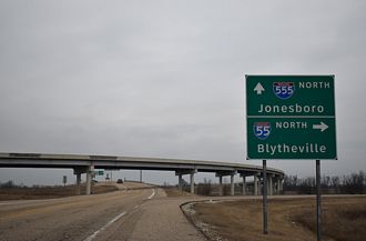 AR 77 north at I-555/US 61 - Turrell