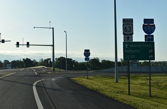AR 91 south at I-555/US 63 - Jonesboro