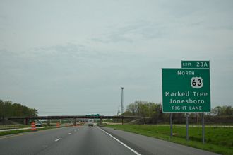 I-55/US 61 south at I-555/AR 77 - Turrell