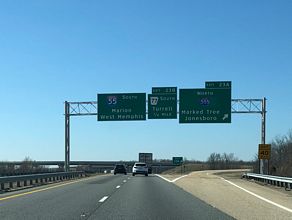 I-55/US 61 south at I-555/AR 77 - Turrell