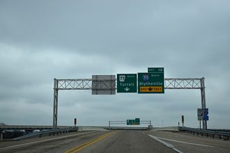 I-555 south at I-55/US 61-AR 77 - Turrell