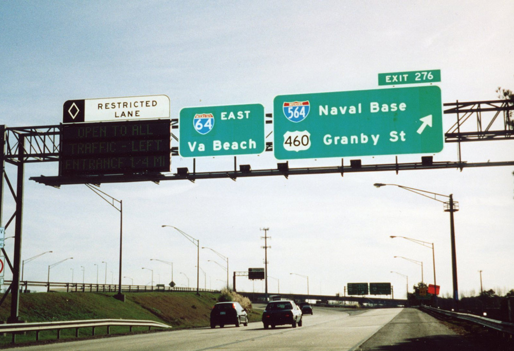 I-64 east at I-564 - Norfolk, VA