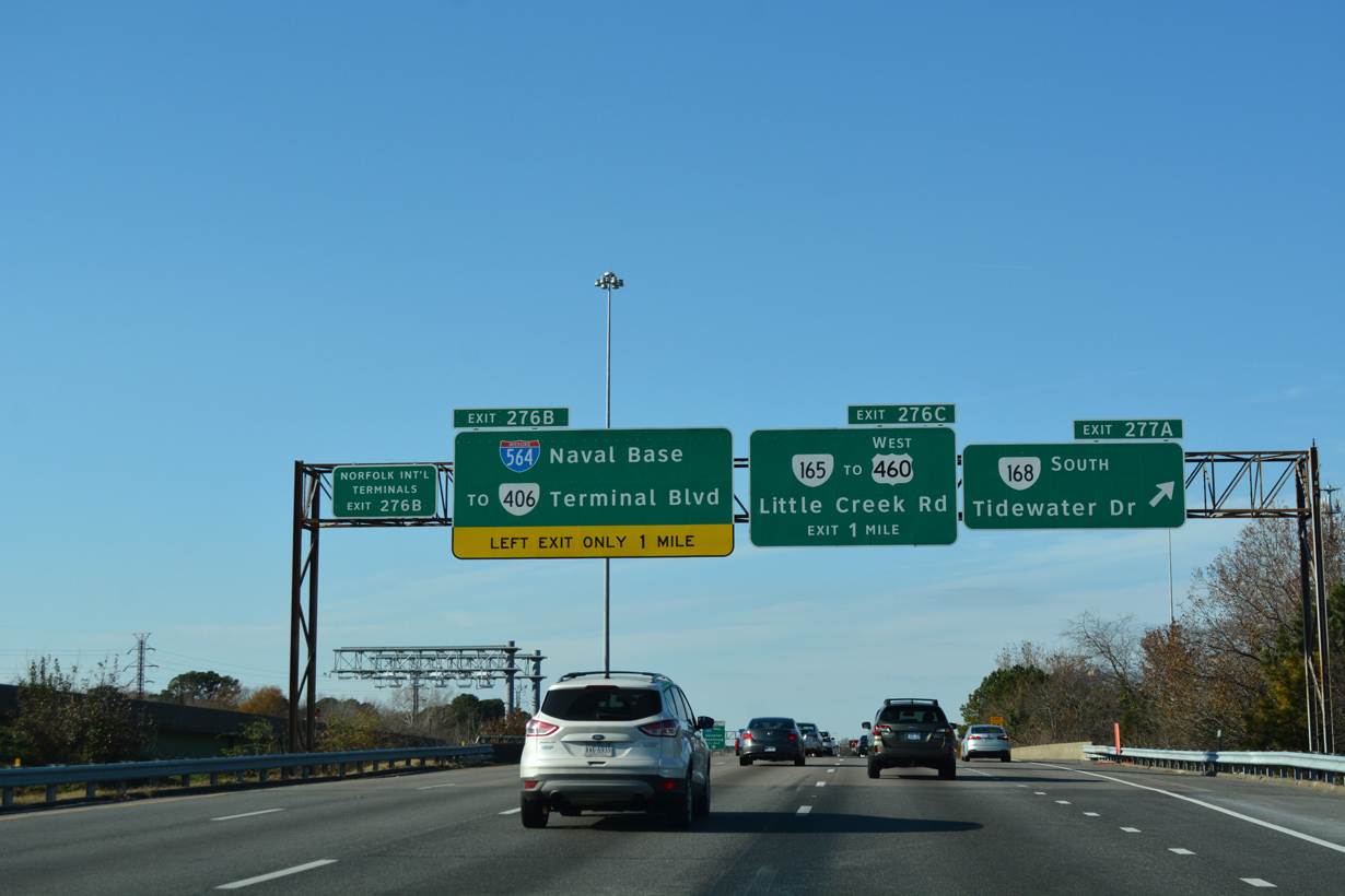 I-64 west at I-564 - Norfolk, VA