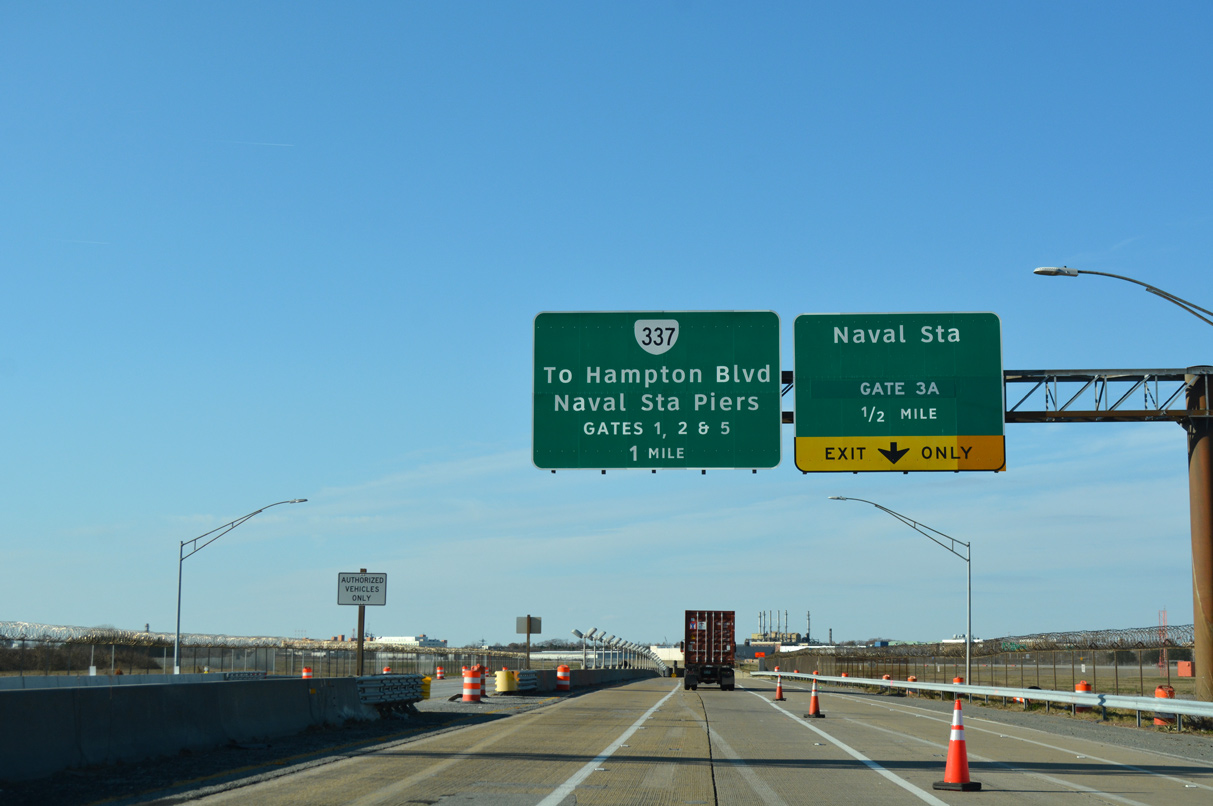 I-564 west at Naval Station Norfolk