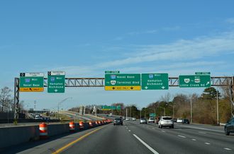 I-64 west at I-564 - Norfolk, VA