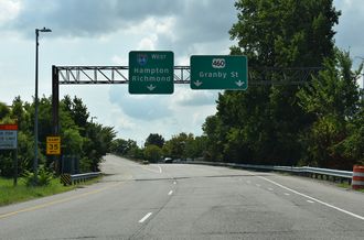 I-564 East at I-64 West and US 460/Granby St in Norfolk, VA