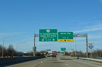 I-564 west at Naval Station Norfolk